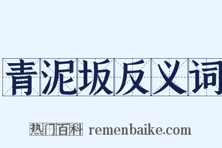 青泥坂反义词是什么意思的图片